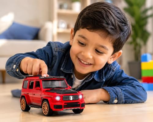 Image of Kammateswara Kids die cast car 1:32 Scale Model Metal Pullback Toy car with Openable Doors & Light Music(Random Color as per Stock) (B700)