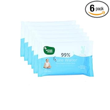 Mother Sparsh Thick Fabric Baby Water Based (Unscented) Wipe (Blue, 10 Wipes) - Pack of 6