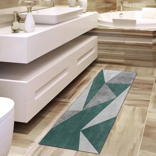 Alfombra pasillo cocina verde oscuro de 110x120 cm lavable 4