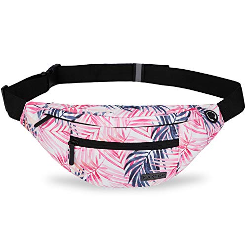 Image of Fanny Pack for Women Men Large Waist Belt Bag with Headphone Jack and 4-Zipper Pockets for Hiking Traveling Outdoors Running Workout Casual Festival Gifts