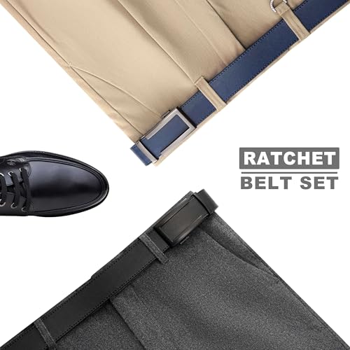 Leather Ratchet Belt Men - 2 Pack-Click Mens Belts Casual Accessories for Every Occasion (35mm)3