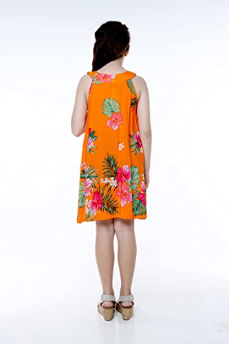 Girl Hawaiian Tank Round Neck Dress in Pretty Tropical2