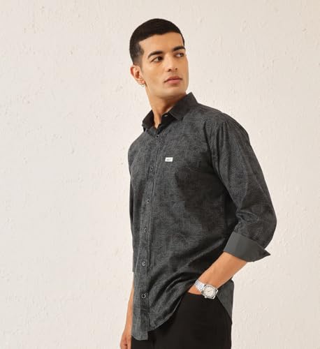 Image of Majestic Man Stylish Geomatric Print Casual Shirt - Pure Cotton| Full Sleeve | Trendy & Comfortable