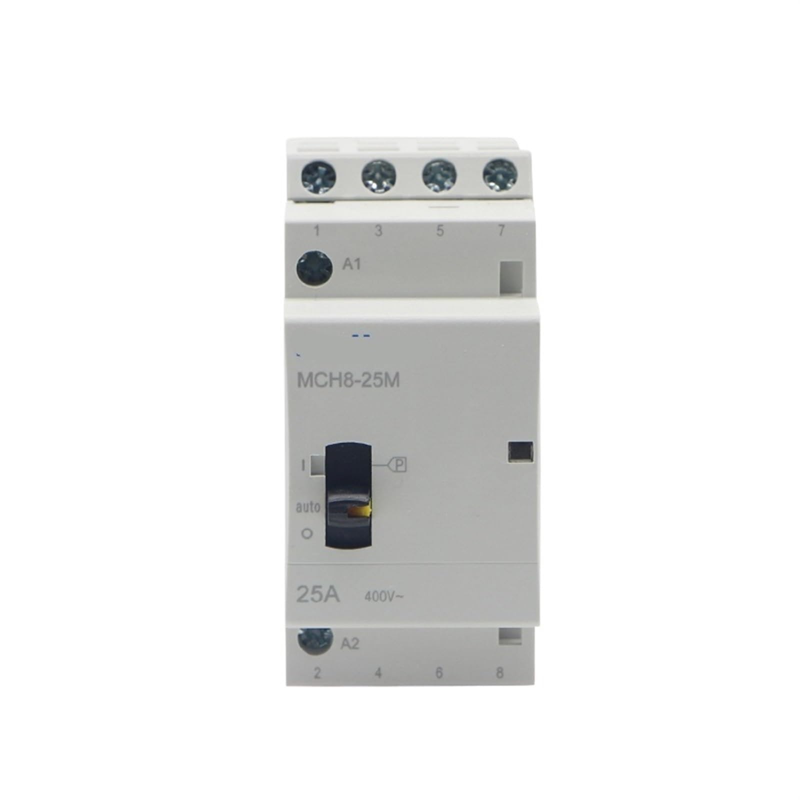 HUUOQIWY MCH8-25M 4P 25A 220V/230V 50/60HZ Household Ac Modular Contactor with Manual Control Switch 1Pcs(4NO)