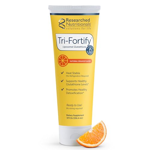Researched-Nutritionals-Liposomal-Glutathione-450mg-Liquid-Gel-Vitamin-C-Tri-Fortify-Aid-Natural-Energy-Immune-Support-Detox-Clinically-Researched-for-Absorption-Orange-8-Fl-Oz