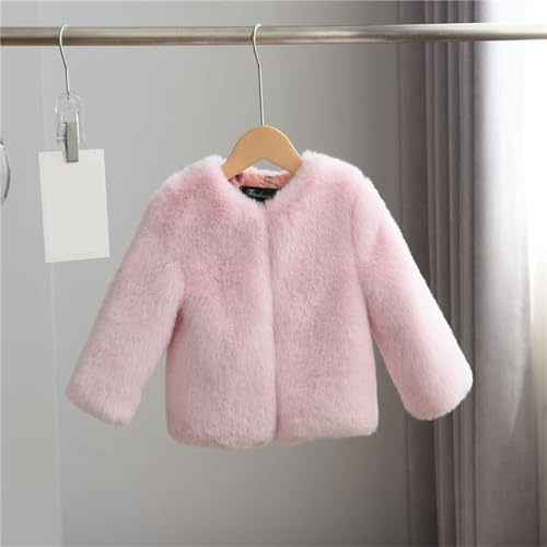Faux 𝗙𝘂r Jacket for Kids Girls Long Sleeve Crewneck Open Front Coat Winter Thick Puffy Windproof Outwear2