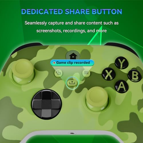 TechKen Wireless Controller for Xbox Series X/S Xbox One, Wireless Game Controller (Green)