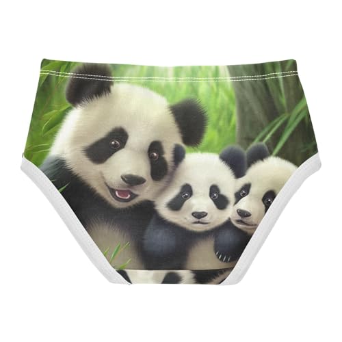 Cotton Girls Underwear Toddlers Cute Panda Family Green Panties for Girl Durable Undies Kids Briefs 2t2