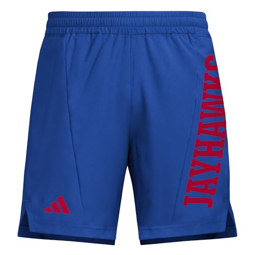 adidas Men's D4T Woven Kansas University Shorts, Team Royal Blue/Team Power Red/NCAA Kansas, Medium/7" Inseam