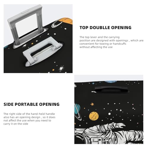 Astronaut Walking In Space Elastic Travel Luggage Covers Dustproof Scratch-Resistant Suitcase Protector Fit 22-24 Inch3