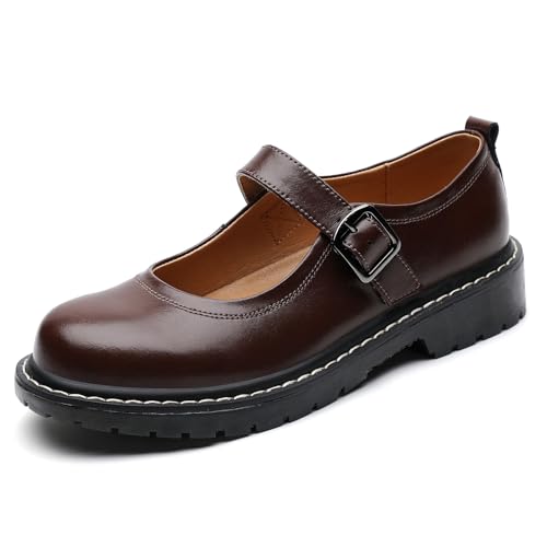 Image of Mary Jane Shoes Women Mary Janes Mary Jane Flats Comfortable Flat Leather