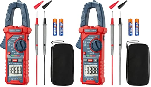 AstroAI Digital Clamp Meter Multimeter 2000 Counts Amp Voltage Tester Auto-ranging with AC/DC Voltage, AC Current, Resistance, Capacitance, Continuity, Live Wire Test, NCV, Blue (Pack of 2)