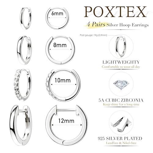 Image of Small Gold Huggie Hoop Earrings Set for Women Men Hypoallergenic 14K Plated Stack Cartilage Earrings, Sterling Silver Multiple Piercing Lightweight Mini Thin Cute Dainty Trendy Jewelry Gifts for Women