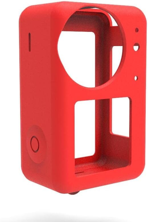 Image of Careflection Protective Silicone Sleeve Case for DJI Osmo Action 3 / DJI Action 4 Camera, Lens Protector Cap Guard Camera Protection Cover Accessories (Red)