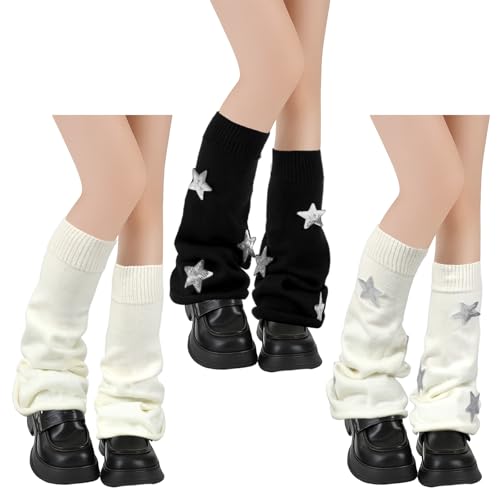 Image of Geyoga Y2k Accessories Harajuku Leg Warmers Gyaru Clothes Japanese Kawaii Girls Leg Warmers Goth Cute Lolita Knit Boot Socks