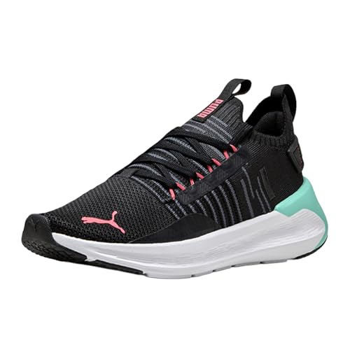 PUMA PUMA Women's Softride Symmetry Fuzion Running Shoes Puma Black-Aquatic-Peach Frost 9 Medium