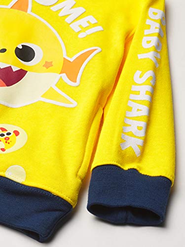 Pinkfong baby boys Shark Graphic Hoodie, T-shirt, Jogger Sweatpant, 3-piece Athleisure Outfit Bundle - Toddler T Shirt Set4