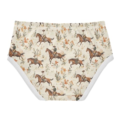 Girls Underwear Soft Cotton Cowboys Flower Kids Panties in Sizes 2/3t, 4t, 5t, 6 and 82