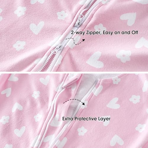 Image of PHF 3 Pack Warm Micro-Fleece Baby Sleep Sack 12-18 Months, Soft Baby Wearable Blanket, 2-Way Zipper Sleeping Bags, Comfy Toddler Sleeping Sack for Girls, Large Size, Butterfly