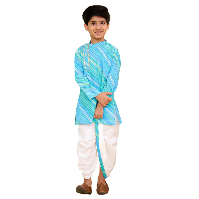 Image of superminis Boys Cotton Solid Jacket, Kurta Dhoti Set