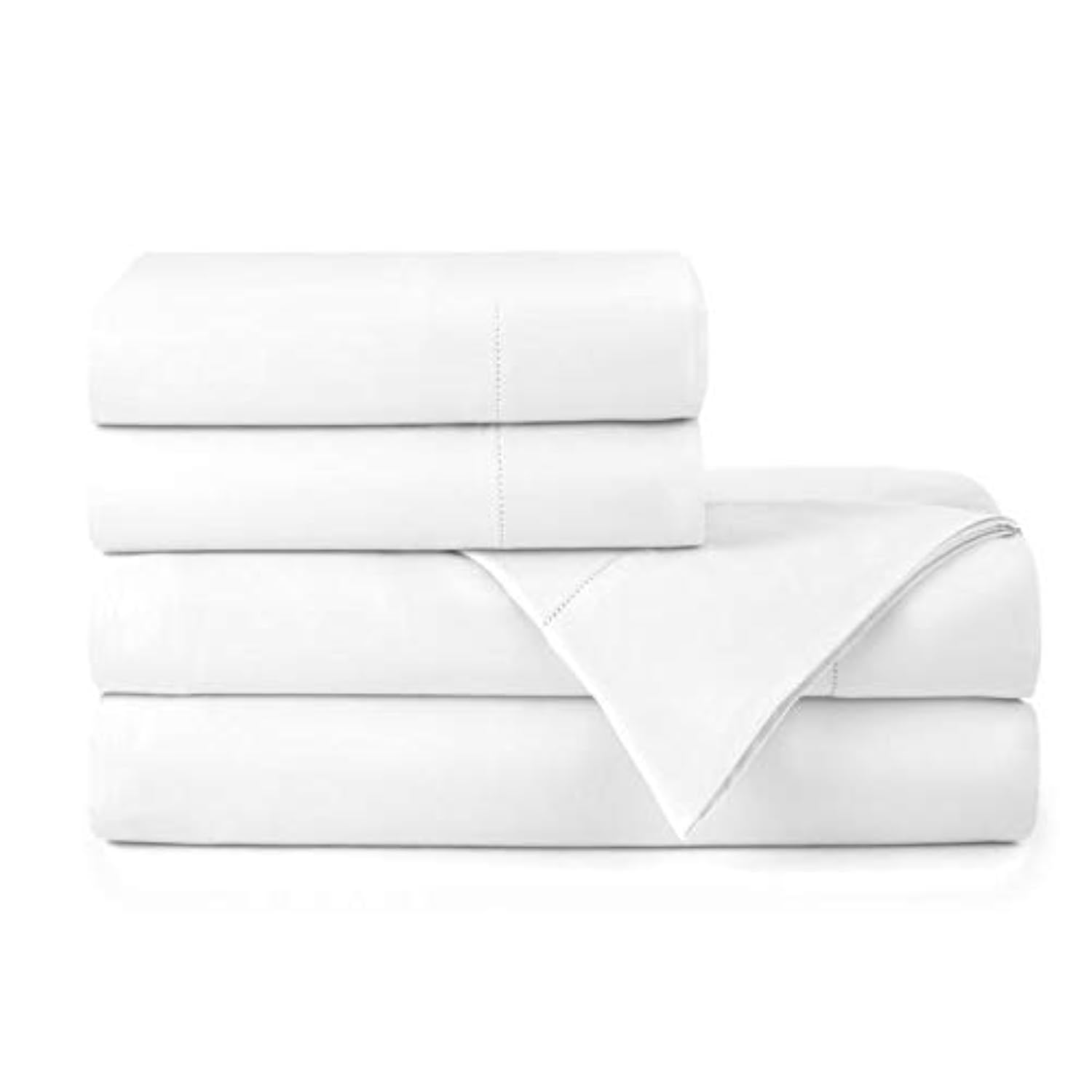 Photo 1 of Peacock Alley Clara Luxury Sateen Sheet Sets - 100% Long Staple Cotton, 320 Thread-Count - Soft and Smooth Sateen Weave for All Seasons - King (White)