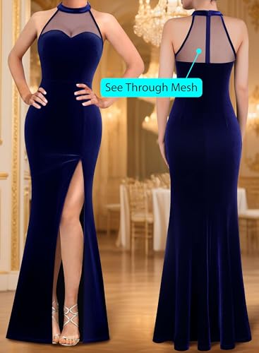 Image of VFSHOW Womens Halter Formal Prom Gala Wedding Guest Maxi Dress Evening Gown