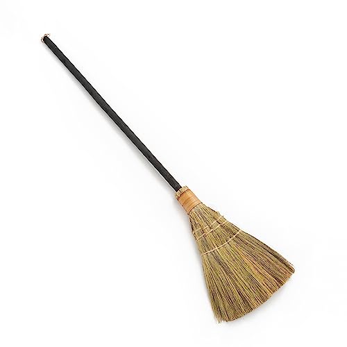 TTS For Home Vietnamese Straw Soft Black Broom for Cleaning with Long Handle Broom- Broom Decorative 9.45'' Width, 45.28