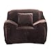 Milesaki Sofabezug 1 2 3 4-Sitzer, waschbar, Anti-Milben & Anti-Falten abnehmbar, Polyester, Coffee, 1 Seater: 90-140cm