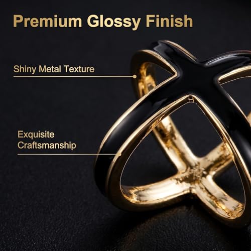 Image of SYWDUDUCLT Scarf Ring for Women's Shawl, Silk Neckerchief, Tshirt, Gold /Sivler, S /M /L, 2 Pcs