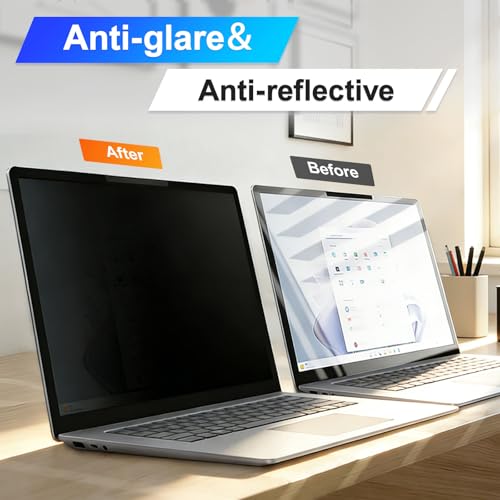 Image of Magnetic Laptop Privacy Screen Filter 16 Inch for 16:10 Computer Monitor, Removable Anti Blue Light Privacy Shield, Anti-Glare Protector Compatible with Dell Hp Asus Lenovo