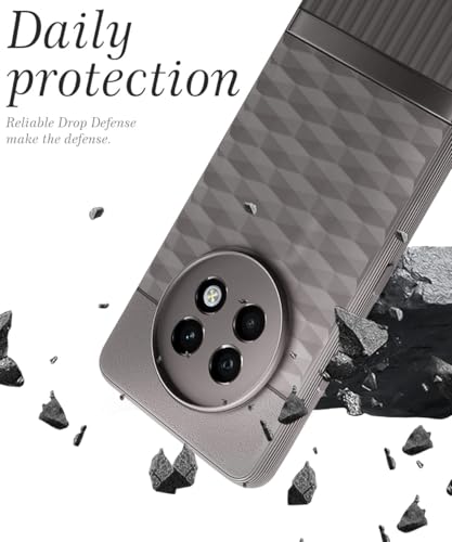 Image of WOW IMAGINE Back Cover for Realme 13 Plus 5G | Realme P1 Speed 5G with Hexa Cube Design | Soft Rubberised Case | Inner Velvet Fabric | Matte Silicone Flexible Mobile Case | Camera Protection - Grey