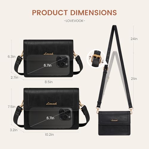 LOVEVOOK Crossbody Bags for Women,Vintage Leather Cross Body Purse,Trendy Designer Shoulder Handbags Cell Phone3