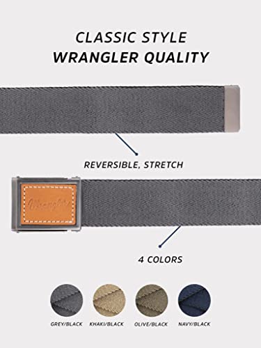 Wrangler Men's Leather Buckle Stretch Web Casual Everyday Dress Belt2