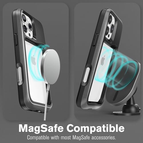 VENA vCommuteX for iPhone 16 Pro Max Wallet Case (MagSafe Compatible), [Military Grade Drop Protection] Detachable Leather Cover Slot Card Holder with Kickstand - Black — view 4