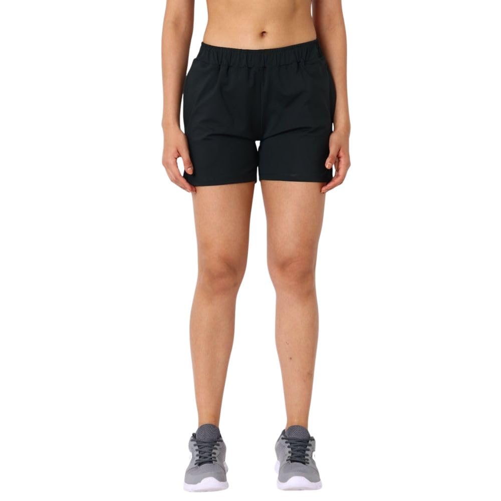 Womens Polyester Spandex Mid Rise Above Knee Shorts - Zylo Short-image-44