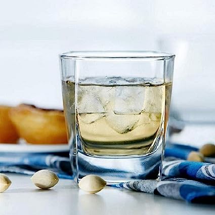 Image of Seiri Transparent Whiskey Glass Set of 4,Wine Glasses for Scotch 300 ml Glass Bourbon, Rocks, Cocktail, Scotch and Rum F