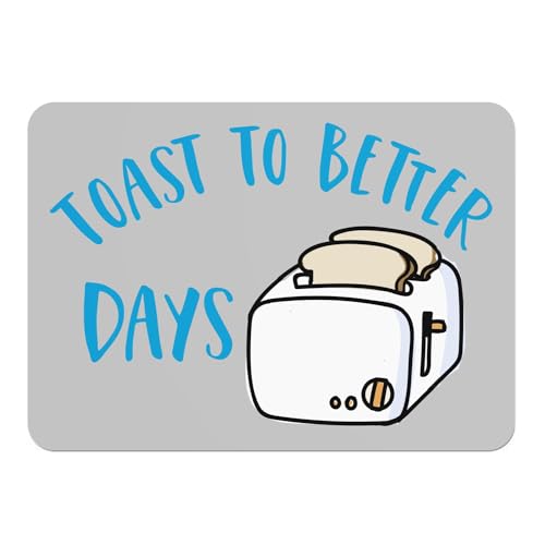 Set da tavola con fondo in sughero, colore: grigio, toast to better days pun food breakfast toast morning, grande, 39,5 x 28,5 cm