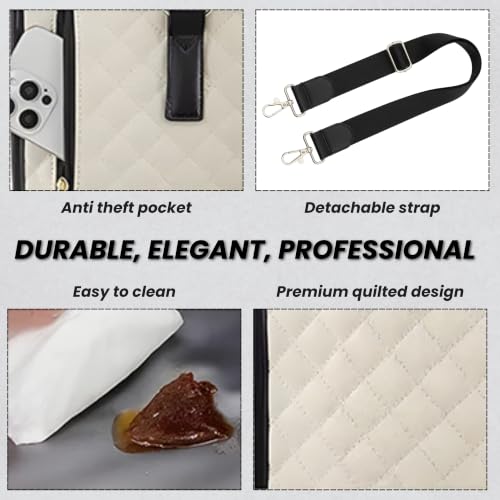 Image of OCEANEVO 2 in 1 Stylish Laptop Tote Bag for Women Office use with Insulated Lunch Bag Compartment includes Small Pouch and Luggage Tag, Laptop Handbag for Office, Travel