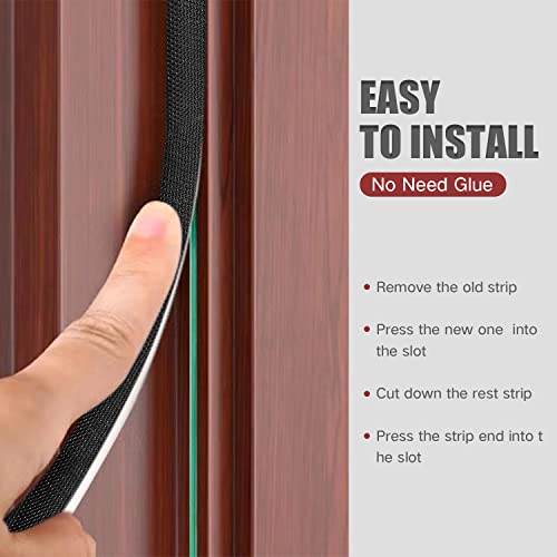 Door Seal, Soundproof Strip, V-Shaped Foam Kerf Weather Stripping For Door Frame, 26 Feet, Black #TOP3