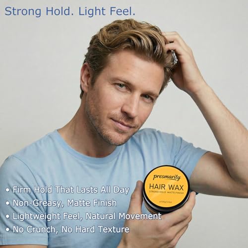Cera para cabello para hombres, fijación fuerte, mate natural, 3.5 oz miniatura 3