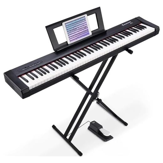 Starfavor 88 Key Digital Piano Beginner Electric Keyboard Full Size with Semi Weighted Keys Dual 30W Speakers SP-10 Bundle include Sustain Pedal, Power Supply, Stand, Piano Stickers