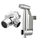 Produktbild Tecmolog Bidet Handbrause Edelstahl Bidet Duschkopf Set 2 Strahlart Bidet Sprayer mit 2m Edelstahl Schlauch, Duschkopfhalter und 2 Wege Umschaltventil, WS024AF4