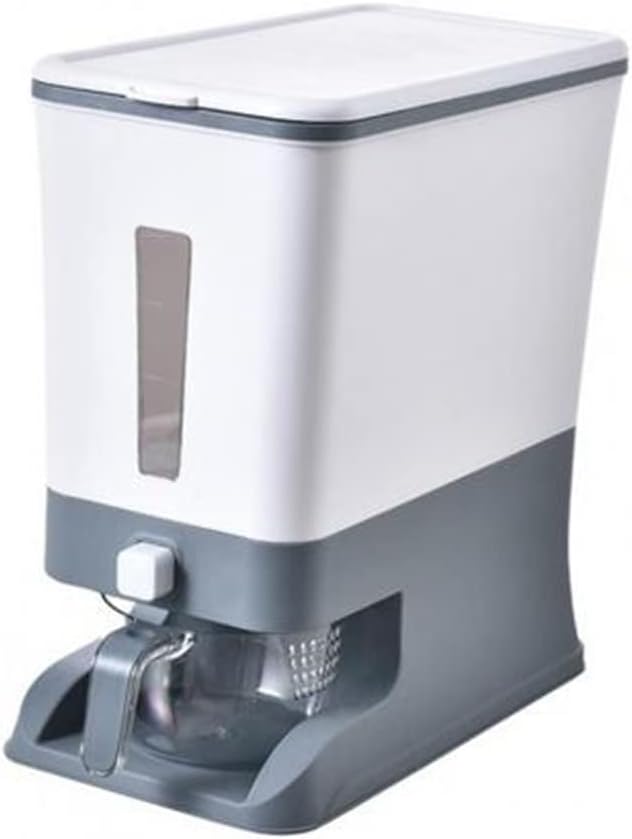 12 Kg Storage Container Rice Dispenser Press Effortlessly Stable Dry Food Fruit Automatic(Blue)