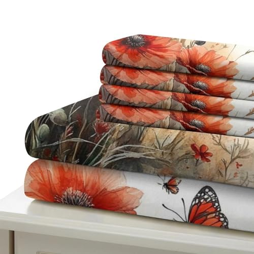 Housse de couette crabe rouge 3D en microfibre premium lit super king