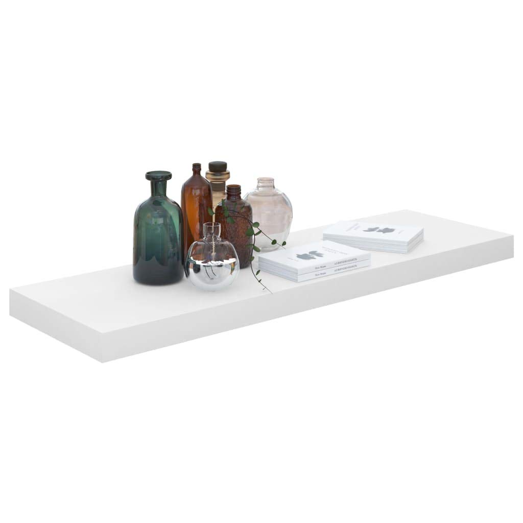 Genérico Estante Flotante de Pared 4 uds MDF Blanco Brillo 80x23,5x3,8cm,Mobiliario,Estanterías,Estantes y estanterías-323753