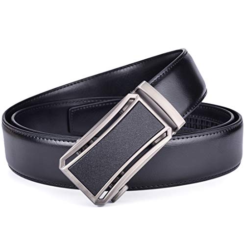 Image of Beltox Men Leather Belt w Slide Ratchet Interchangeable Buckle