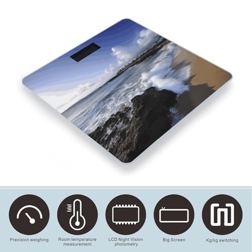 Báscula digital de baño Puerto Rico con plataforma de vidrio templado miniatura 3