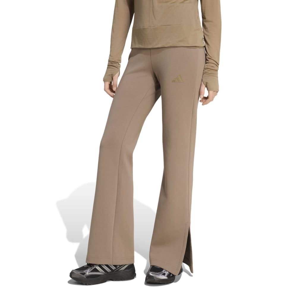 adidas Women's Soft Lux Flared Pants, Khaki Six, XS