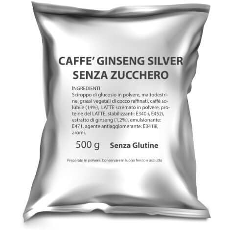 Caffè al Ginseng SILVER Senza Zucchero Boston - Caffè Ginseng AMARO Linea Bar - 100% Made in Italy - 8 Buste da 500 grammi - 4 kg - Prodotto Senza Glutine -