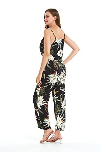 Image of Family Matching Hawaiian Clothes, Wispy Cereus Black | Lightweight 100% rayon • Family matching outfits • Tropical floral print • Beach vacations • Luaus • Cruises • Family photos
